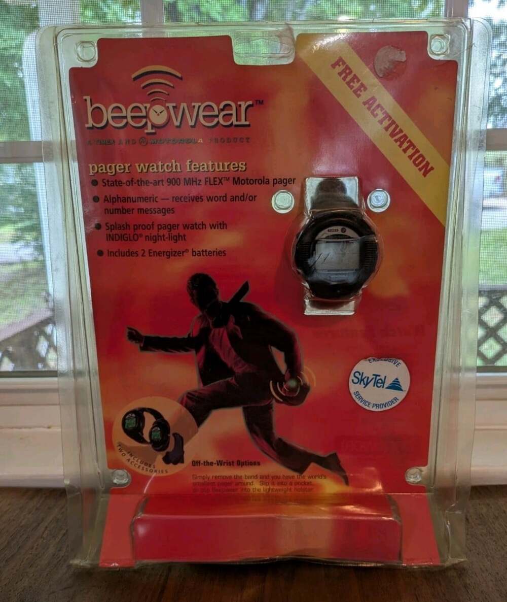 Vintage Timex Motorola Beepwear Pager Watch Indiglo 90s SkyTel NIB New Sealed